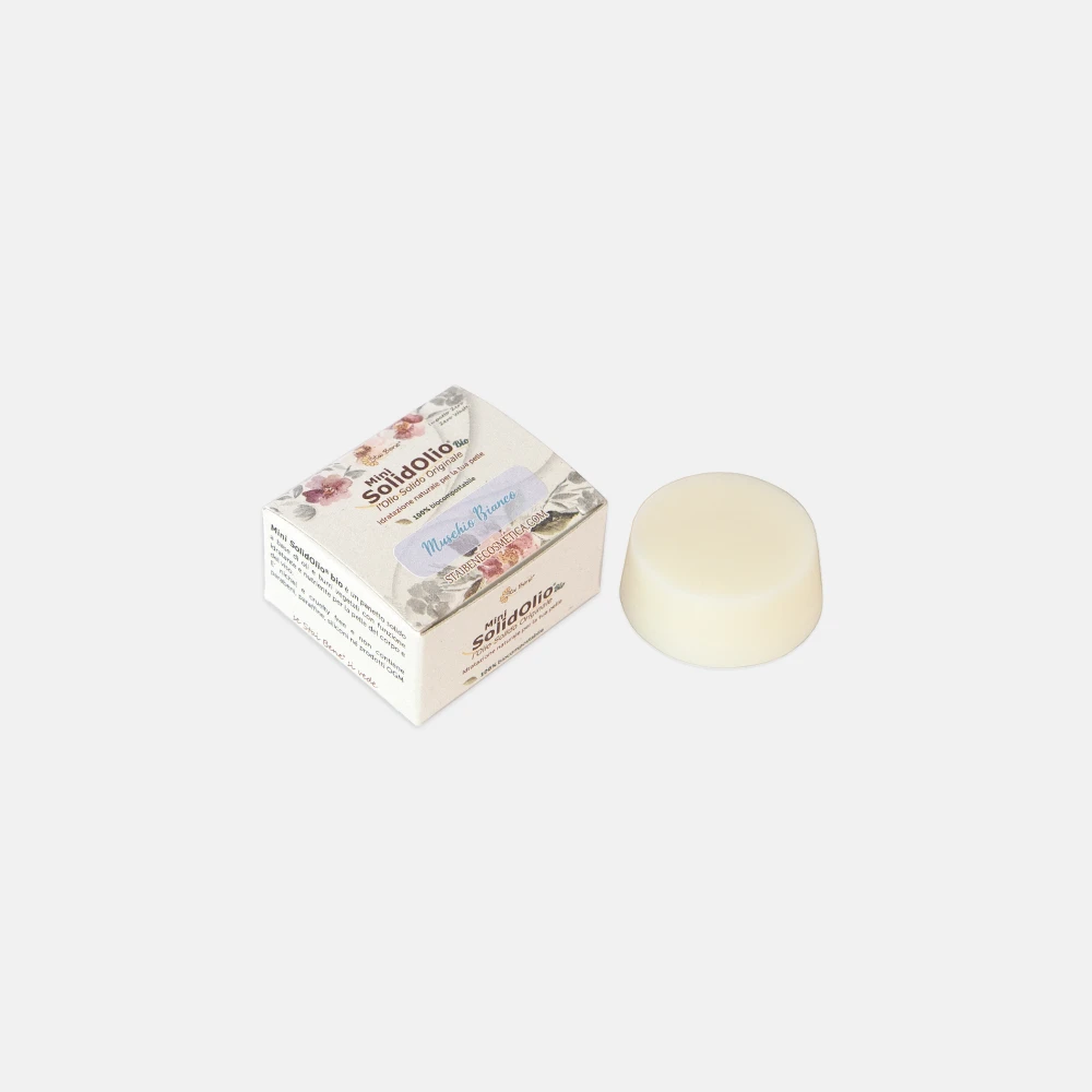 MINI SolidOlio bio MUSCHIO Bianco – Olio Solido Viso – talcato