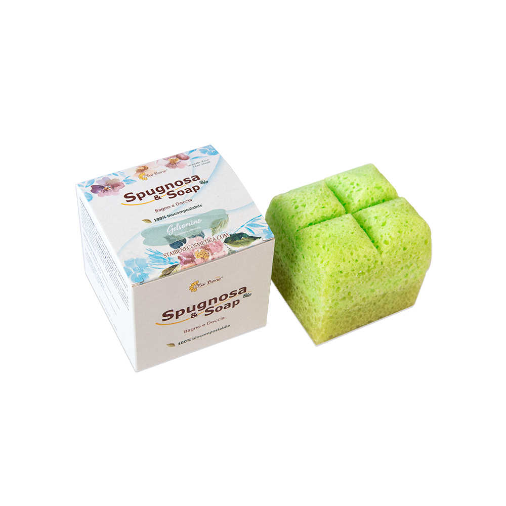 Spugnosa e Soap Gelsomino – detergente solido idratante fiorito