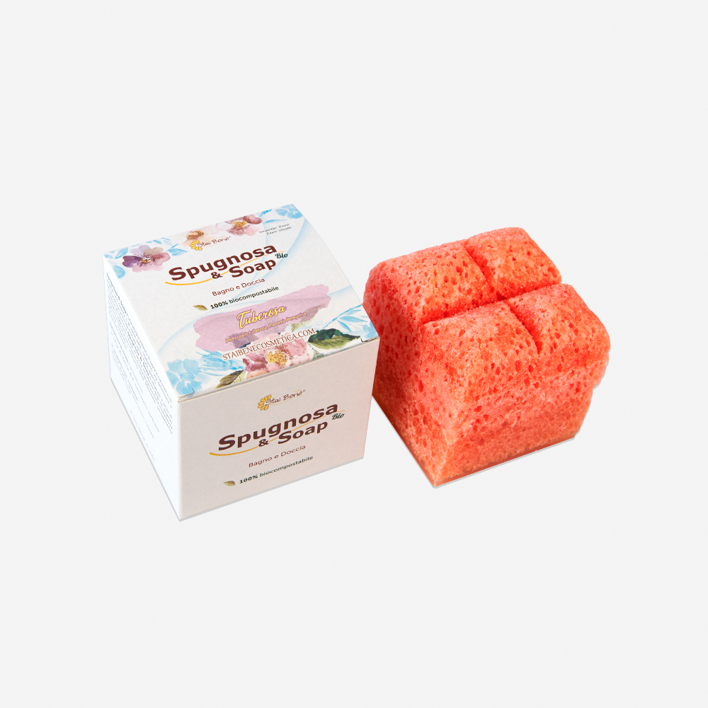 Spugnosa e Soap Tuberosa – detergente solido idratante fiorito